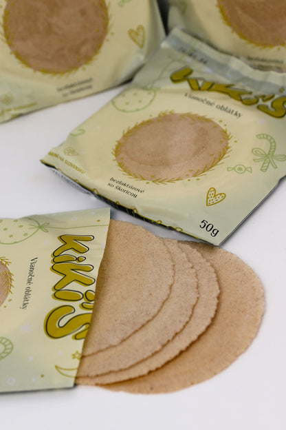 KiKi´S, vianočné oblátky, bezlaktózové so škoricou, 10x50g, rodinné balenie